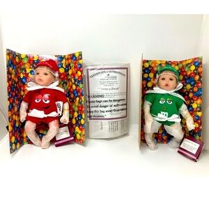 M&M Dolls by Ashton-Drake Galleries in Red and Green New not in boxes